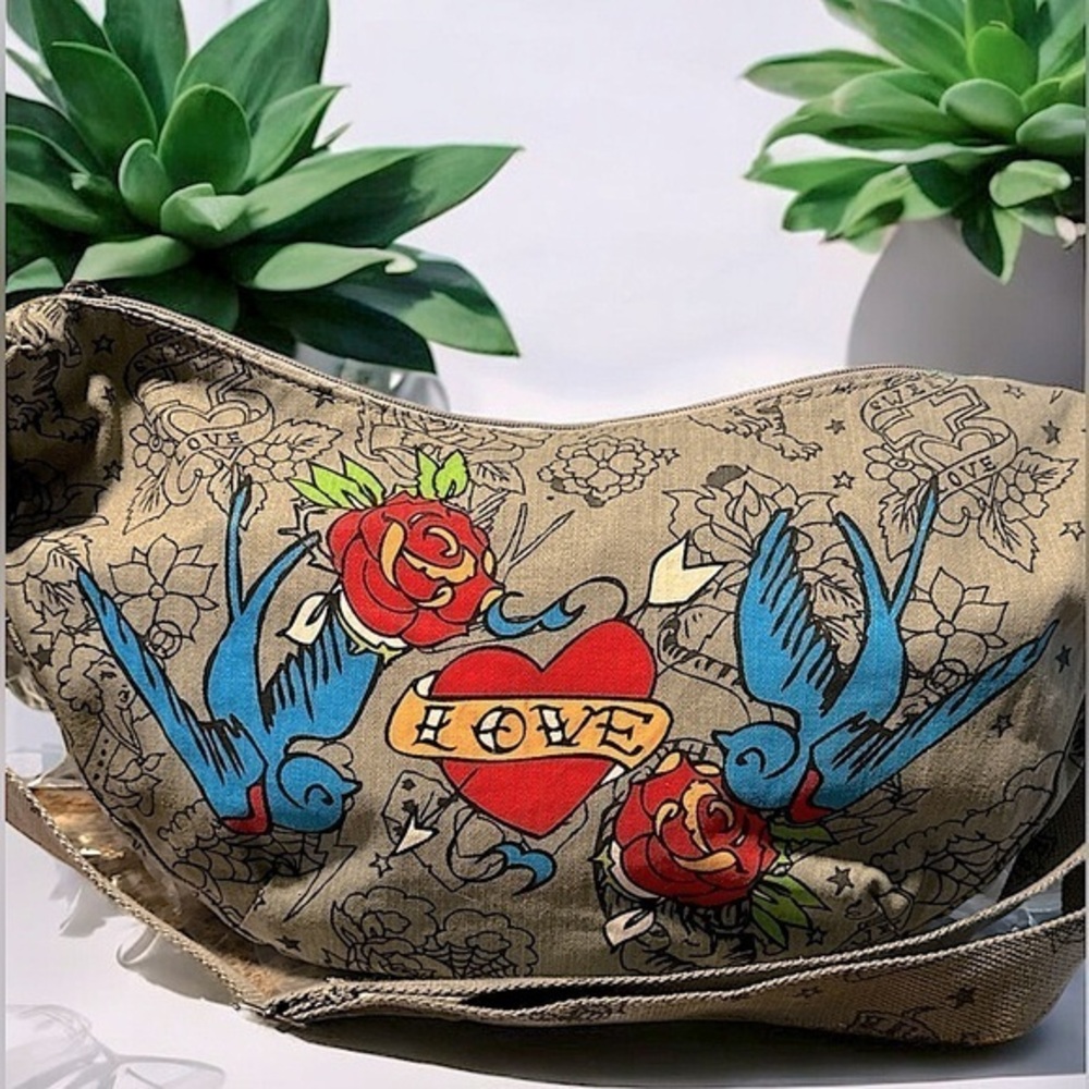 Vintage Tattoo Style Hobo Bag